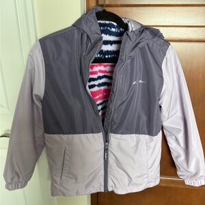 Eddie Bauer Kids Two-Tone Raincoat with Striped Lining
